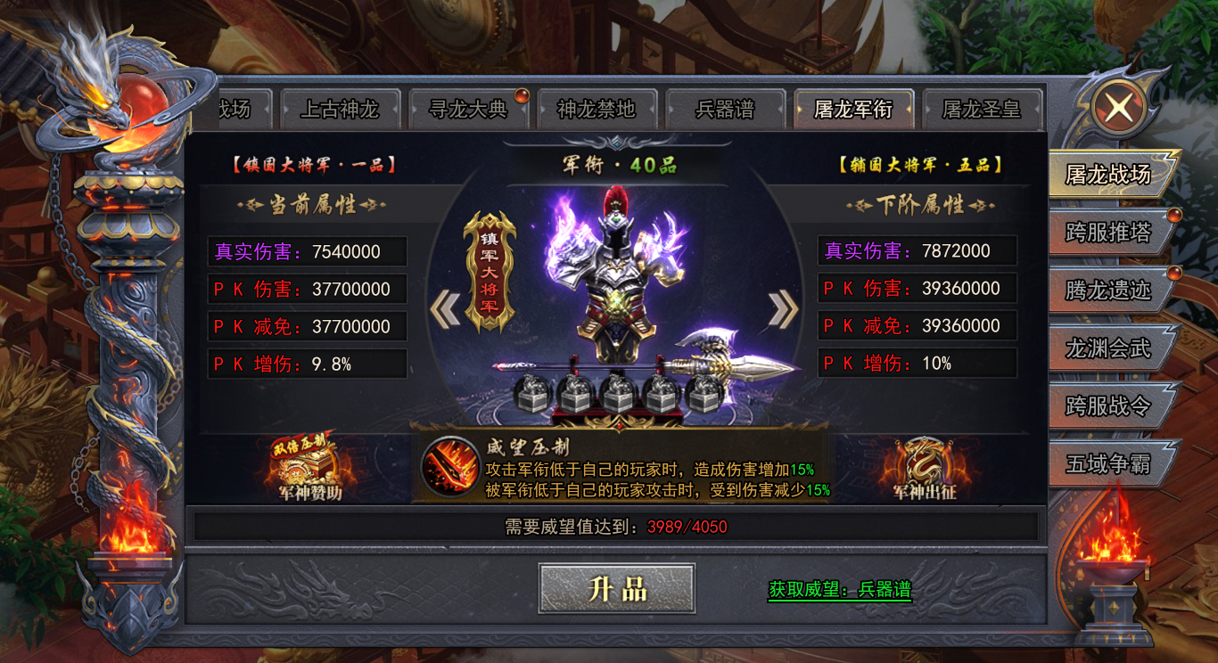 《天尊传奇》屠龙军衔